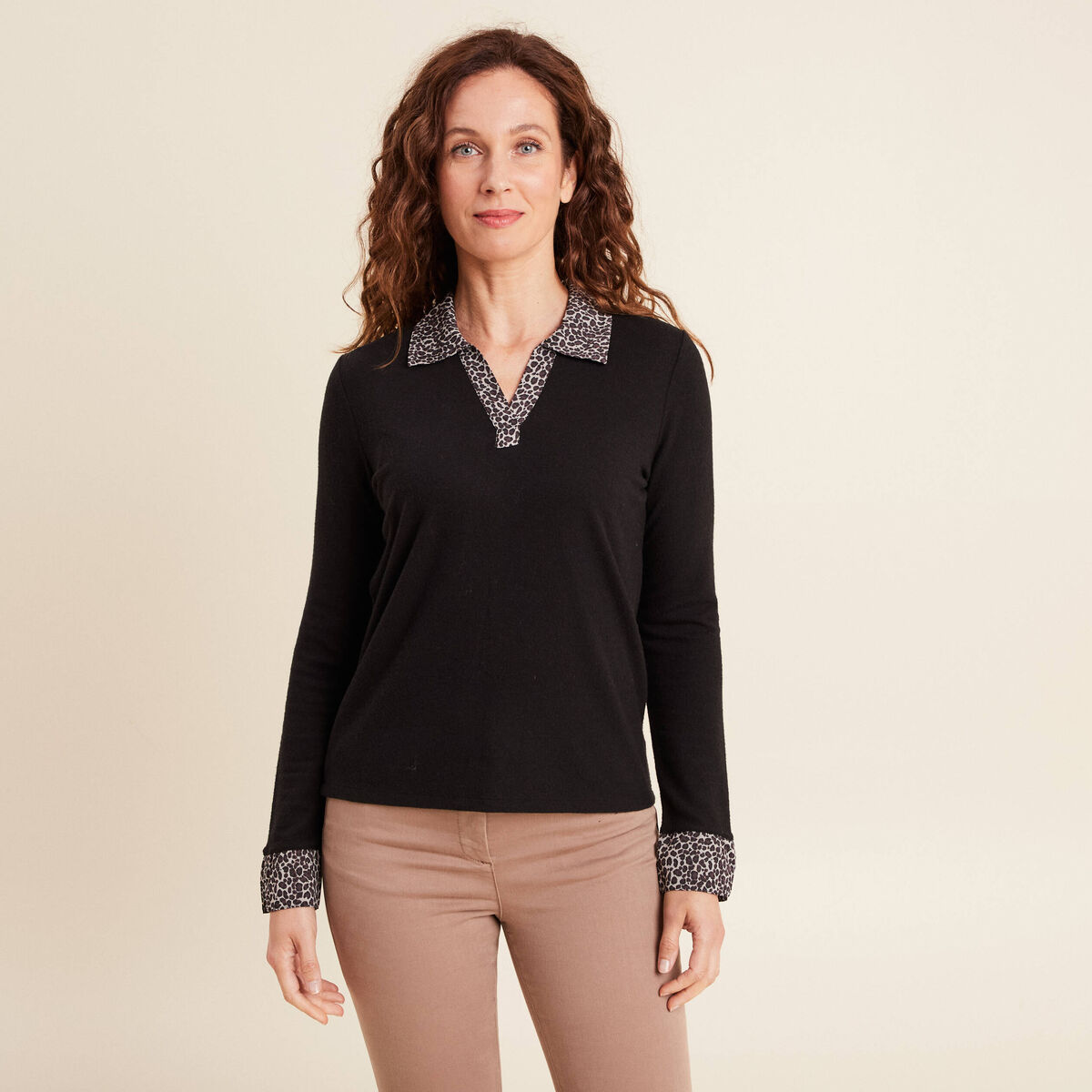 T-shirt manches longues noir femme
