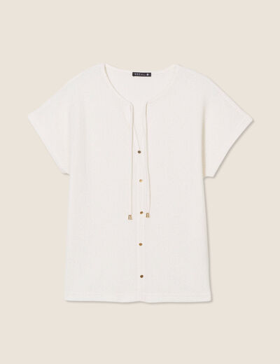 T-shirt manches courtes ecru femme