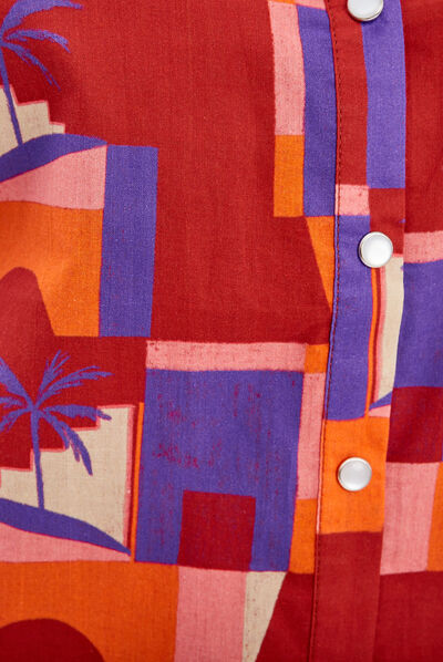 Chemise manches longues bordeaux femme