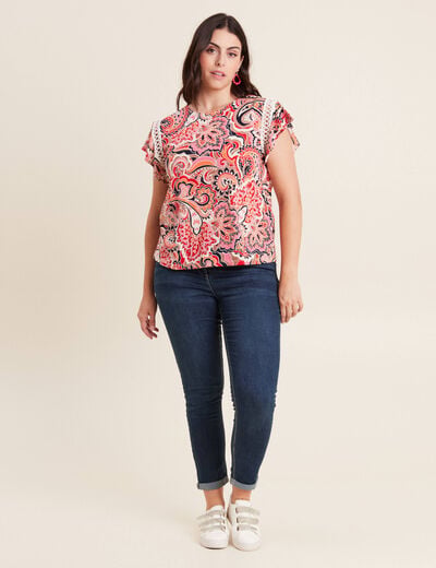 Jean coupe ajust&eacute;e 7/8&egrave;me denim brut femme