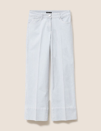 Jean coupe large 7/8&egrave;me bleu femme