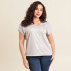 T-shirt manches courtes gris argent femme