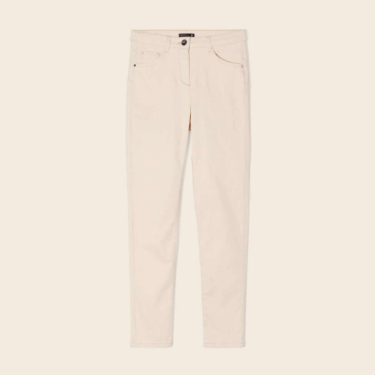 Pantalon léger taille standard 7/8ème ivoire femme
