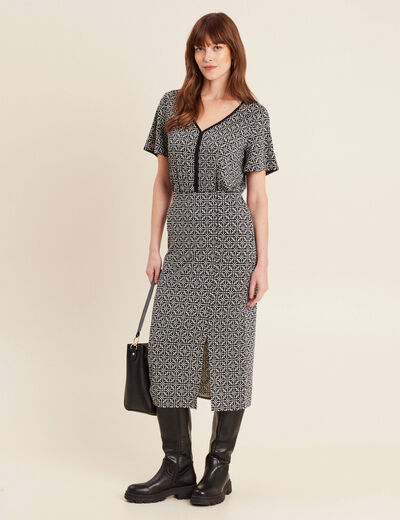 Jupe longue droite noir femme