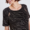 Robe droite manches courtes noir femme