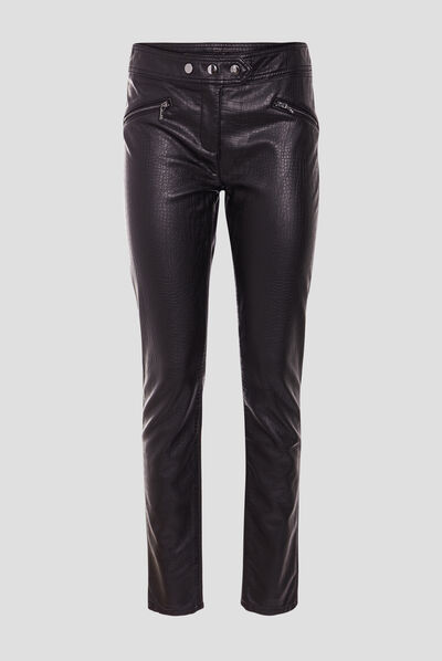 Pantalon ajusté noir femme