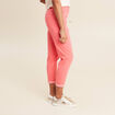 Pantalon coupe droite à coulisse rose vif femme