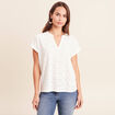 T-shirt droit manches courtes ecru femme