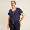 T-shirt manches courtes bleu marine femme