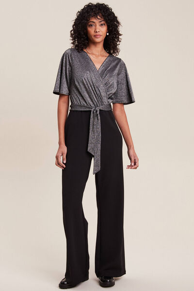 Combinaison pantalon droite noir femme