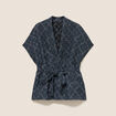 Kimono ceintur&eacute; denim stone femme