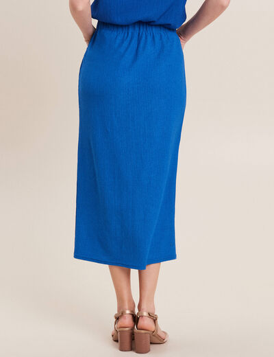 Jupe longue fourreau bleu electrique femme