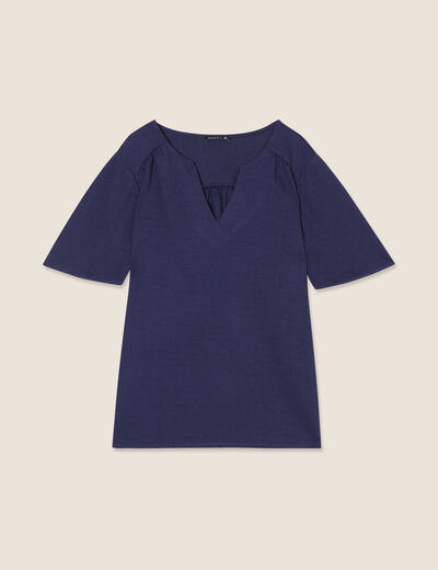 T-shirt manches courtes bleu marine femme