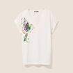 T-shirt col V manches courtes ecru femme