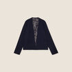 Veste droite réversible bleu foncé femme