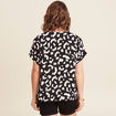 Blouse fluide manches courtes noir femme