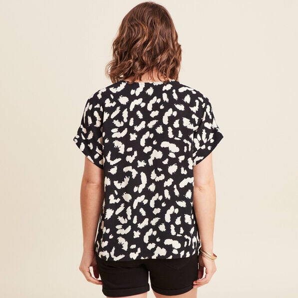 blouse fluide manches courtes noir femme Blouse fluide manches courtes noir femme