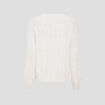 Pull manches longues à sequins ecru femme