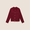 Veste col chemise manches longues bordeaux femme