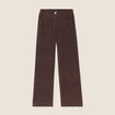 Pantalon flou effet tricoté couleur cuivre femme