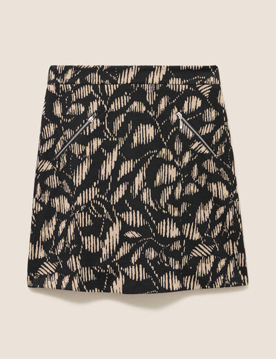 Jupe droite courte noir femme