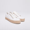 Tennis plateformes &agrave; lacets ecru femme