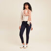 Pull col rond bas resserré couleur or femme
