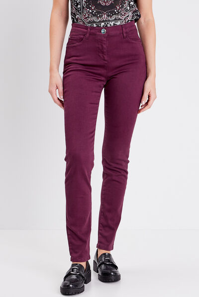 Jean magique ajusté taille standard prune femme