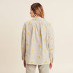 Chemise manches longues brodée jaune femme