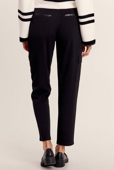 Pantalon cigarette 7/8ème noir femme