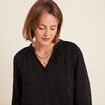Blouse manches longues noir femme