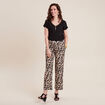 Pantalon carotte taille basse noir femme