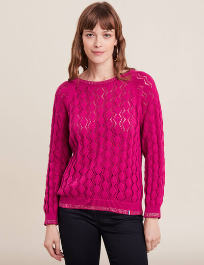 Pull confectionné en France rose fushia femme