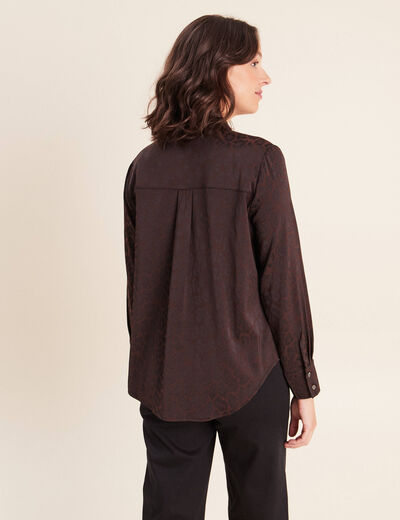 Chemise manches longues marron femme