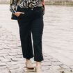 Pantalon large 7/8ème noir femme