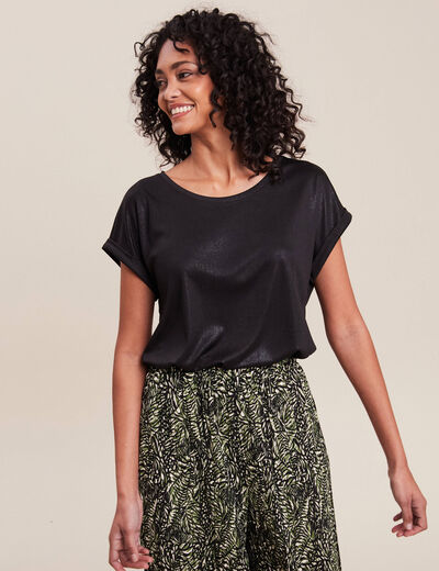 T-shirt manches courtes noir femme