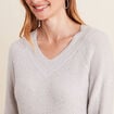 Pull manches longues gris clair femme