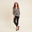 Chemise manches 3/4 noir femme
