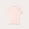 t-shirt droit court satiné col rond vieux rose femme