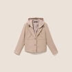 veste cintr&eacute;e doubl&eacute;e avec capuche beige femme