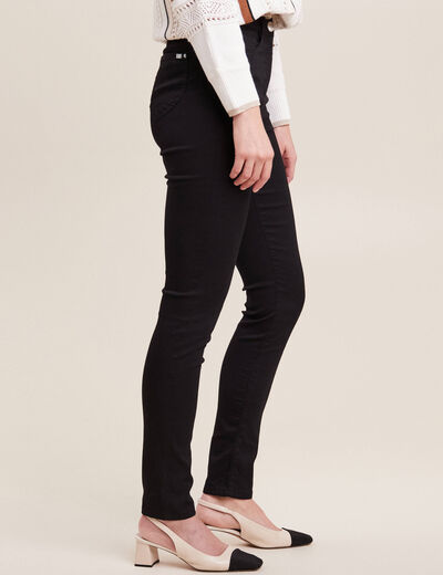 Pantalon léger taille haute long noir femme