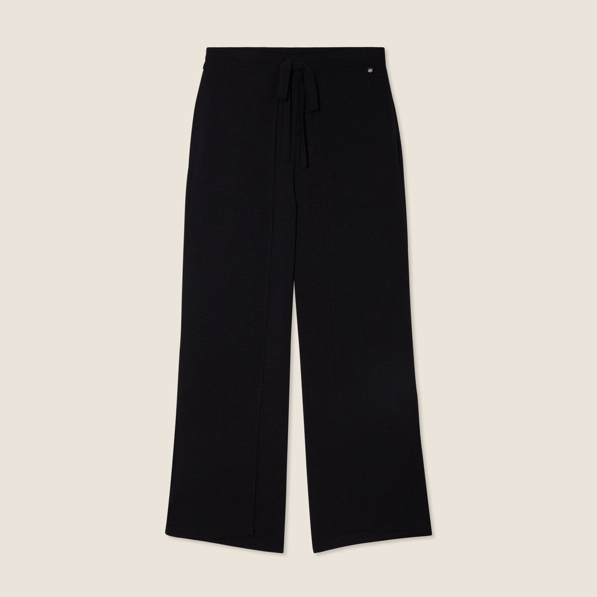 Pantalon coupe large portefeuille noir femme