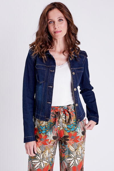 Veste cintrée en jean denim brut femme