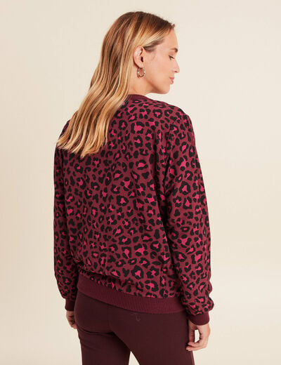 Gilet r&eacute;versible manches longues bordeaux femme