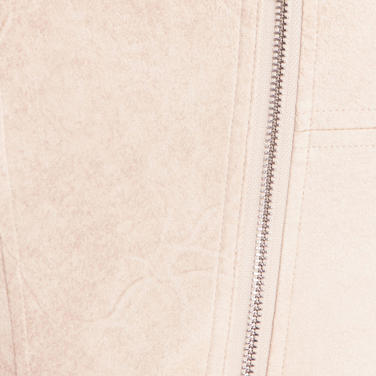 Veste droite zipp&eacute;e beige femme