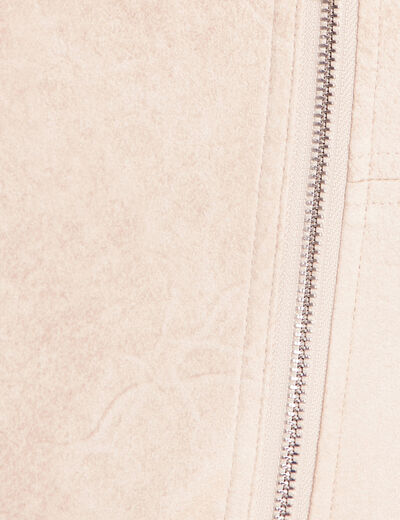 Veste droite zipp&eacute;e beige femme