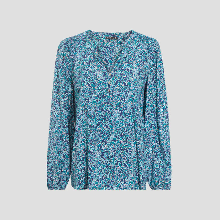 Blouse manches longues bleu marine femme