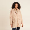 Parka mi-longue à capuche beige femme