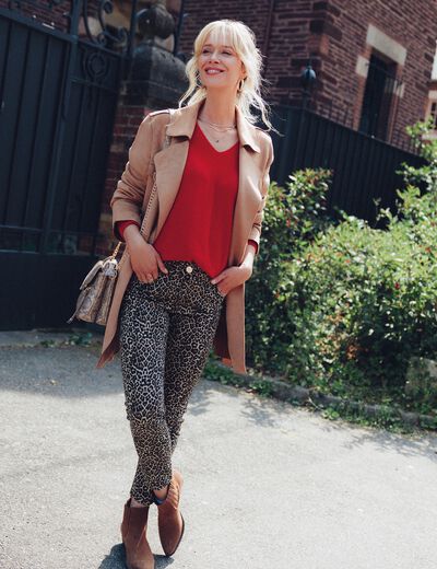 Pantalon ajusté noir femme