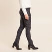 Pantalon coupe ajust&eacute;e enduit gris acier femme